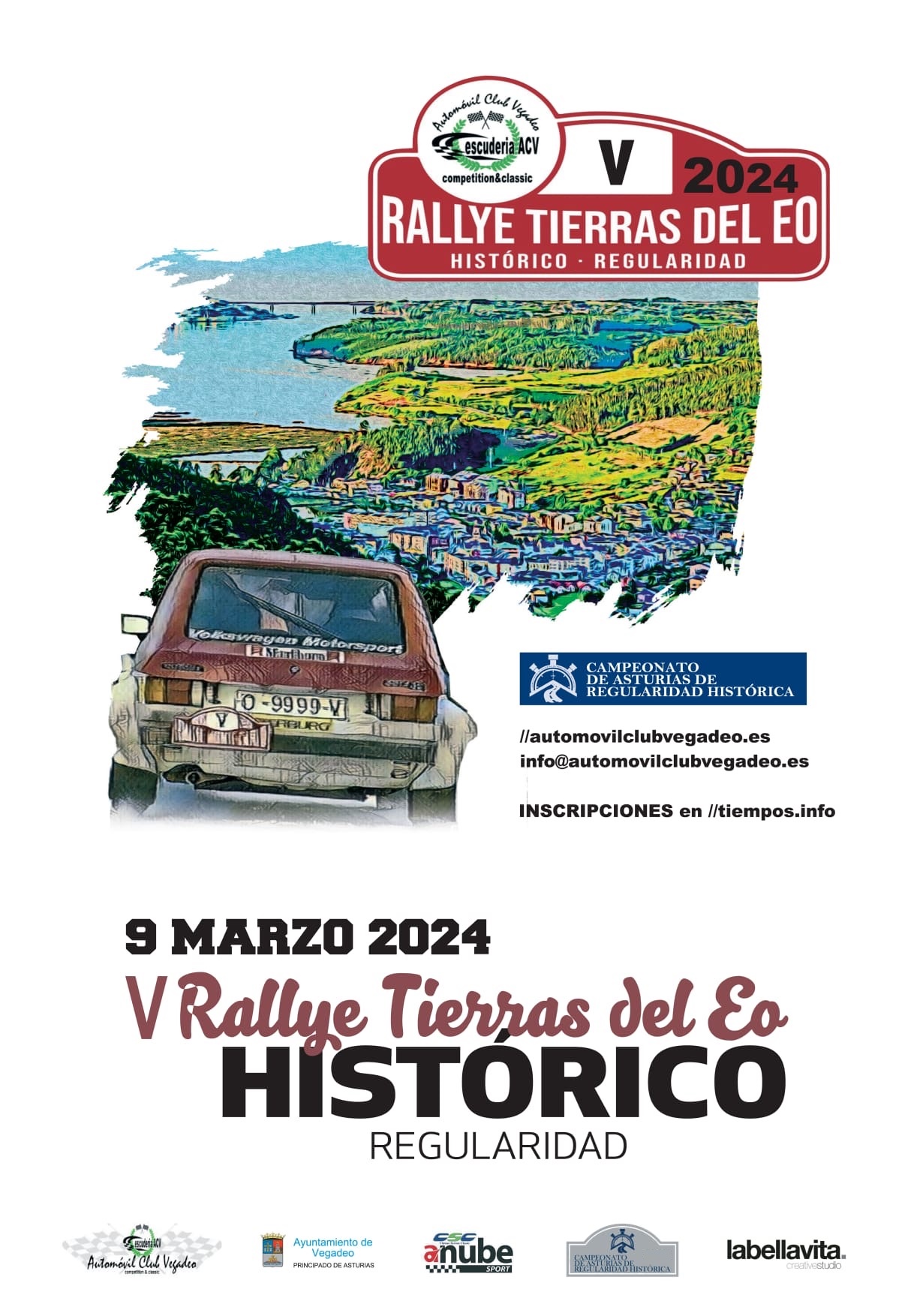 El 9 de marzo de 2024 se celebra en Vegadeo el V Rallye “Tierras del Eo” histórico- regularidad